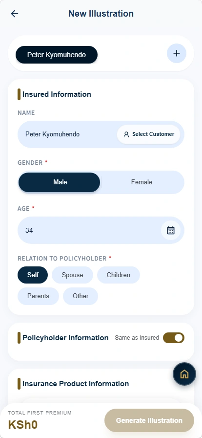 Proposal preparation — actual WiseFin product screen with sample data